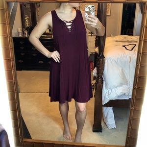 maroon cotton dress